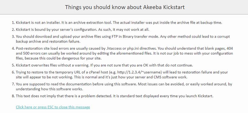 Joomla Installation - About Akeeba